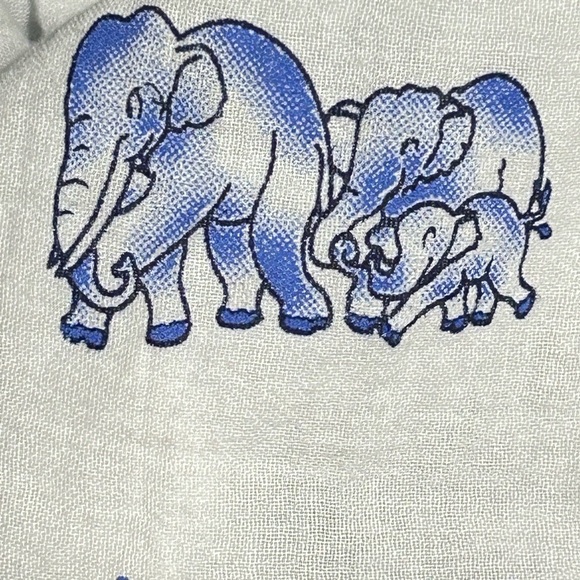 Whimsical Elephants 100% Cotton Split Neck PullOver Tunic By DA Collection Sz L - Picture 10 of 12